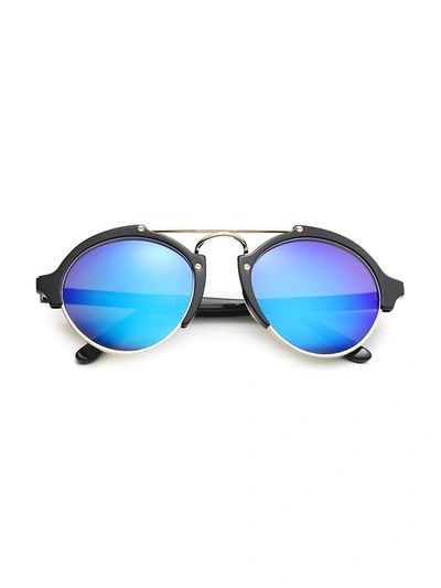 Shop Illesteva Women's Milan Ii 54mm Round Sunglasses In Black
