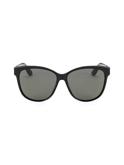 Shop Saint Laurent 58mm Round Sunglasses In Black