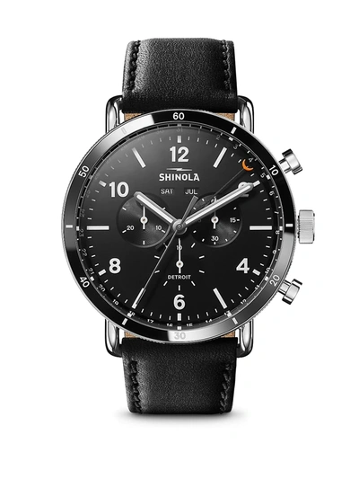 Shop Shinola Men's The Canfield Sport Chronograph Calendar Watch In Black