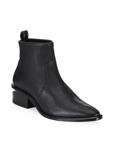 Shop Alexander Wang Kori Rhodium & Stretch-leather Sock Boots In Black
