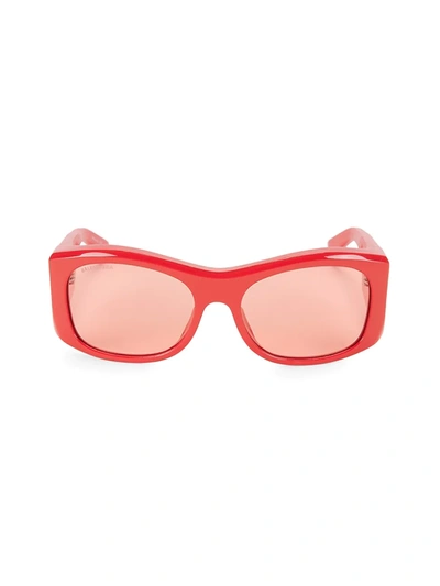 Shop Balenciaga Women's 59mm Acetate Modified Square Sunglasses In Red
