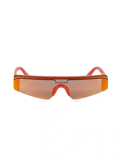 Shop Balenciaga 99mm Biker Sunglasses In Red