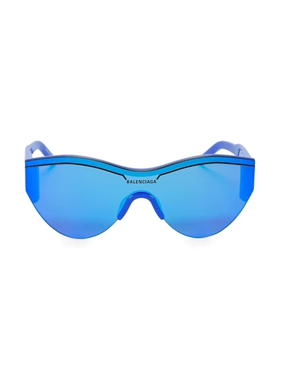 Shop Balenciaga Women's 99mm Tonal Round Sunglasses In Blue