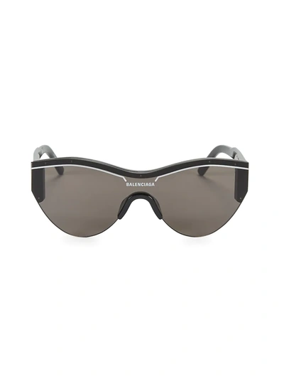 Shop Balenciaga Women's 99mm Shield Sunglasses In Black