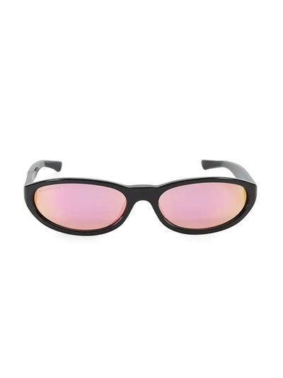 Shop Balenciaga 59mm Rectangular Narrow Sunglasses In Black