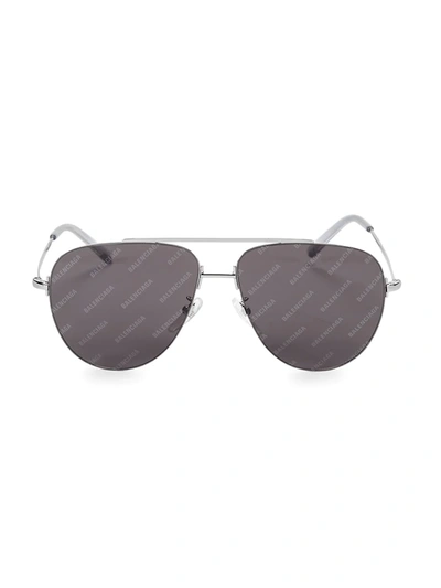 Shop Balenciaga 59mm Silvertone Aviator Sunglasses