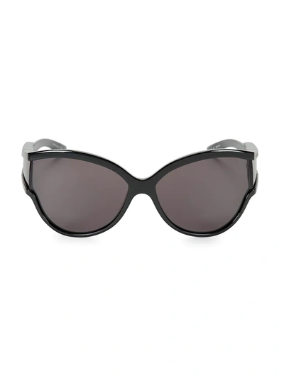 Shop Balenciaga 63mm Wide-view Biker Sunglasses In Black
