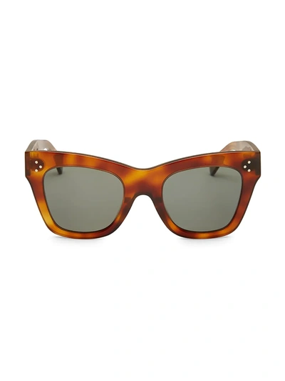 Shop Celine 50mm Tortoise Cat Eye Sunglasses In Brown Tortoise