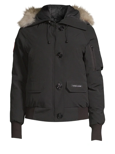 Shop Canada Goose Women's Chilliwack Fur Hood Bomber Jacket In Black