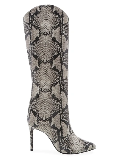 Shop Schutz Women's Maryana Knee-high Snakeskin-embossed Leather Boots In Neutral