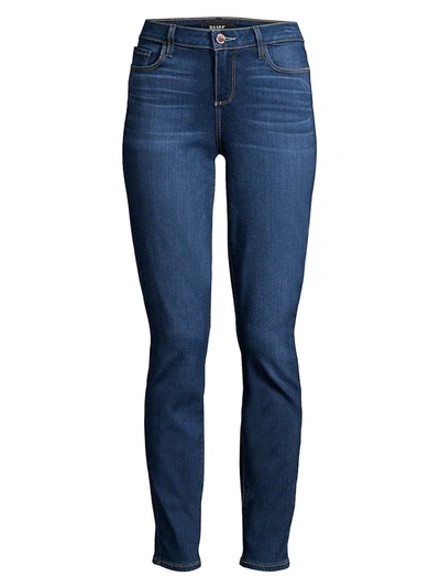 Shop Paige Jeans Skyline Mid-rise Ankle Skinny Jeans In Tulum