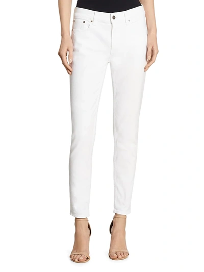 Shop Ralph Lauren Women's Iconic Style 400 Matchstick Mid-rise Skinny Jeans In White