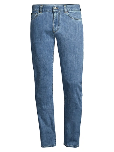 Shop Canali Men's Straight-leg Stretch Jeans In Blue