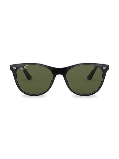 Shop Ray Ban Women's Rb2185 55mm Polarized Wayfarer Sunglasses In Black