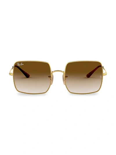 Shop Ray Ban Women's Rb1971 54mm Square Aviator Sunglasses In Gold