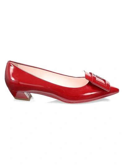 Shop Roger Vivier Women's Gommettine Leather Pumps In Red