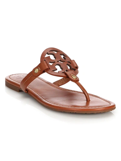 Shop Tory Burch Women's Miller Leather Thong Sandals In Brown