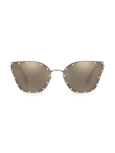 Shop Valentino 59mm Studded Butterfly Sunglasses In Lite Gold