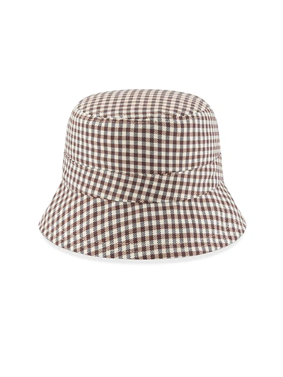 Shop New Era Reversible Gingham Bucket Hat In Tan Pink