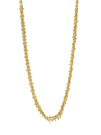 Shop Gurhan Women's Bouclé 24k Yellow Gold Triple Chain Necklace