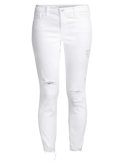 Shop J Brand 835 Mid-rise Distressed Crop Skinny Jeans In Zealous