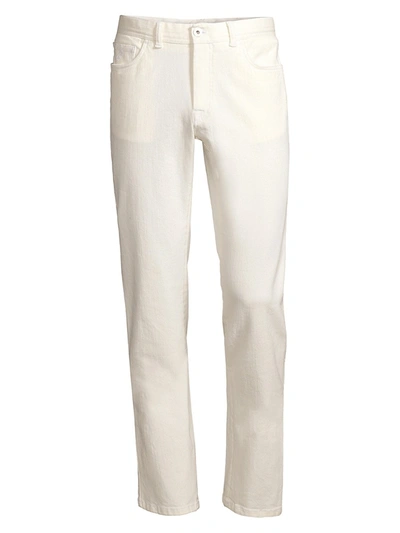 Shop Brioni Men's Straight-leg Jeans In White