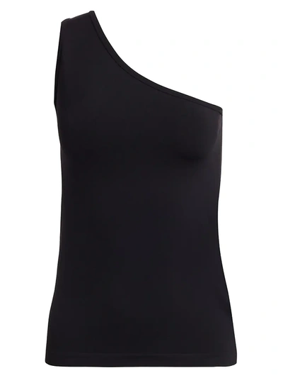 Shop Helmut Lang Asymmetric Seamless Top In Black