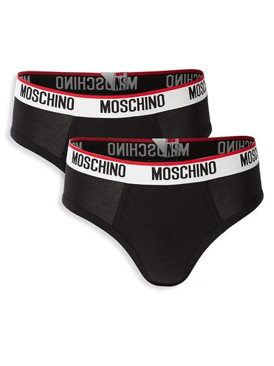 Shop Moschino Men's 2-pack Basic Briefs In Black