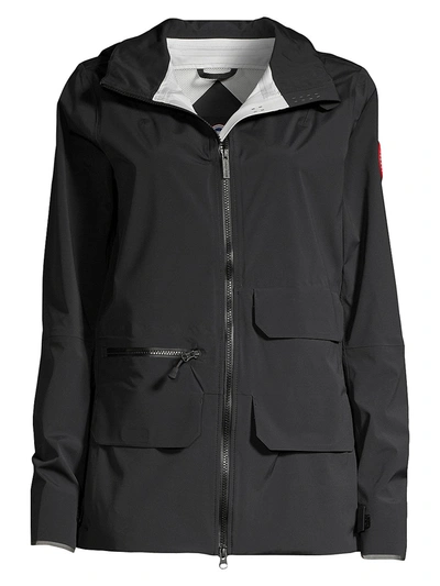 Shop Canada Goose Pacifica Waterproof Rain Jacket In Black
