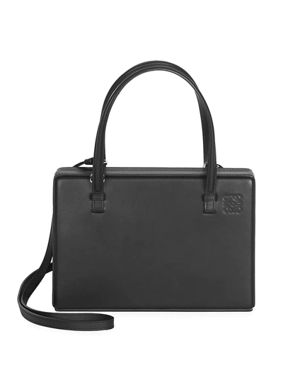 Shop Loewe Women's Leather Top Handle Box Bag In Black