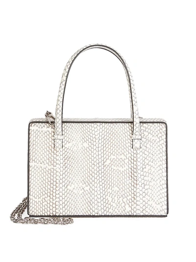 Shop Loewe Python Top Handle Box Bag In Natural