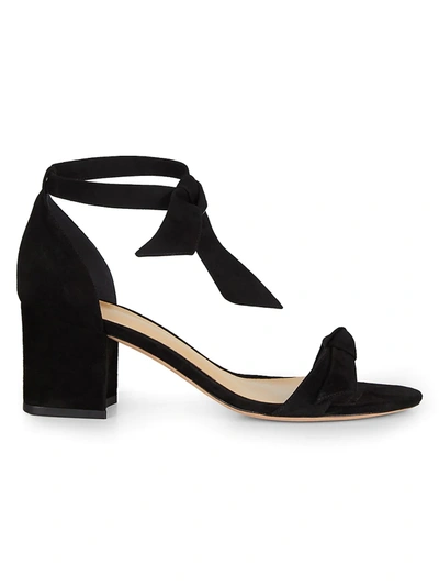 Shop Alexandre Birman Women's Clarita Bow Suede Sandals In Black