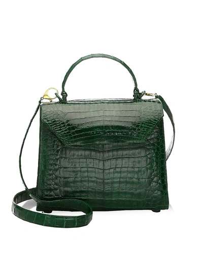 Shop Nancy Gonzalez Medium Lily Crocodile Top Handle Bag In Kelly Green