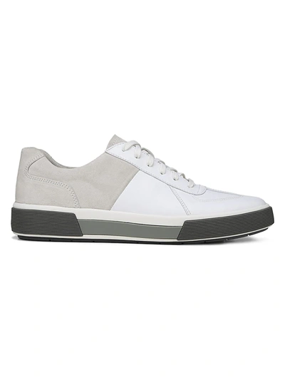 Shop Vince Men's Rogue Suede & Leather Sneakers In White Horchata