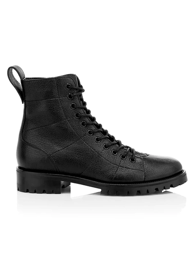 Shop Jimmy Choo Cruz Leather Combat Boots In Black