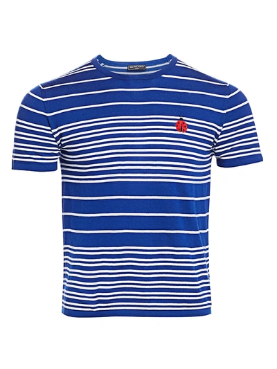 Shop Saks Fifth Avenue Men's Modern Striped Merino Wool T-shirt In Blue White
