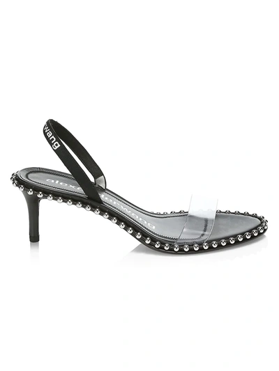 Shop Alexander Wang Women's Nova Studded Pcv Slingback Sandals In Black