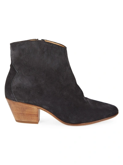 Shop Isabel Marant Women's Dacken Suede Ankle Boots In Faded Black