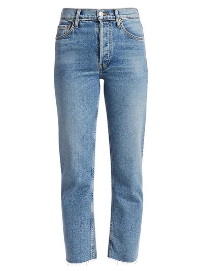 Shop Re/done High-rise Stovepipe Jeans In Medium Stone