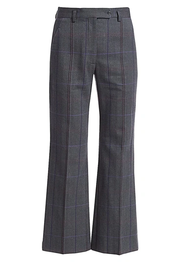 Shop Acne Studios Women's Check Suit Trousers In Grey Purple