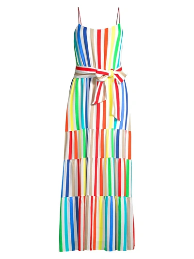 Shop Alice And Olivia Women's Janan Striped Maxi Dress In Rainbow Stripe