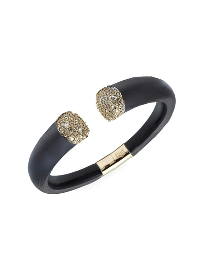 Shop Alexis Bittar Women's Essentials Knot 10k Gold & Crystal Bracelet In Black