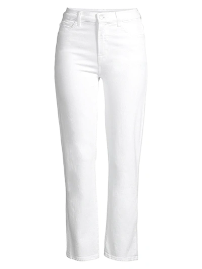 Shop J Brand Jules High-rise Straight Jeans In White
