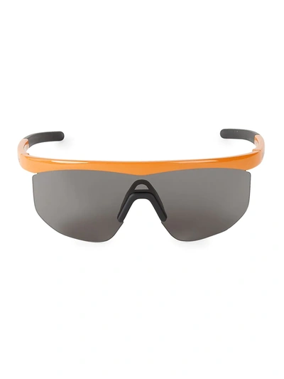 Shop Illesteva Women's 135mm Managua Shield Sunglasses In Neon Orange