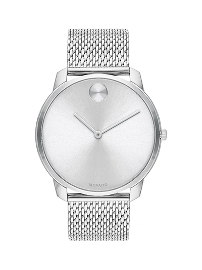Shop Movado Bold Stainless Steel Mesh Bracelet Watch In Silver