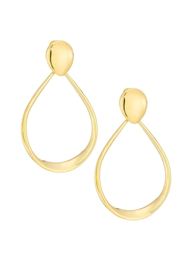 Shop Alberto Milani Women's Millennia 18k Yellow Gold Oval Door Knocker Earrings