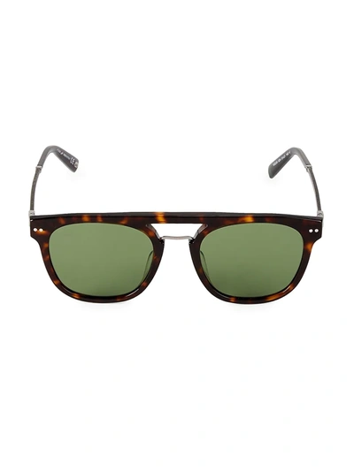 Shop Web Men's 51mm Round Flat-top Sunglasses In Dark Havana