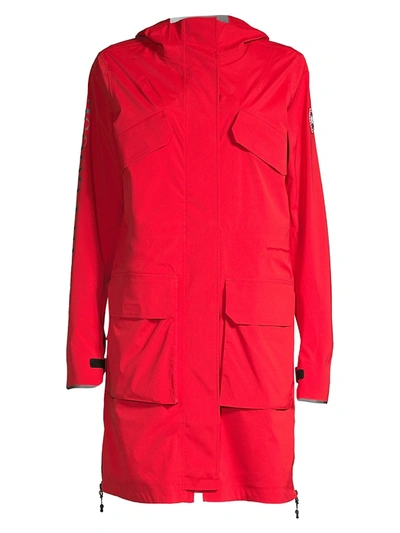 Shop Canada Goose Women's Seaboard Waterproof Rain Jacket In Red