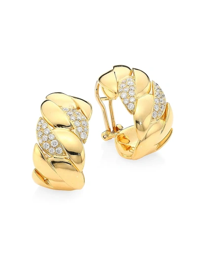 Shop Alberto Milani Women's Via Brera 18k Yellow Gold & Diamond Curb Earrings