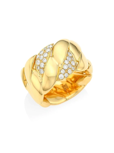 Shop Alberto Milani Women's Via Brera 18k Yellow Gold & Diamond Curb Ring